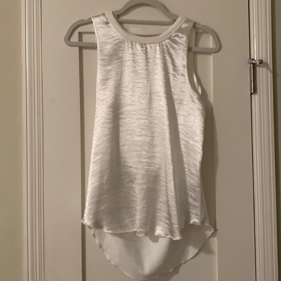 White High Neck Blouse with Swoop Back - Picture 1 of 3